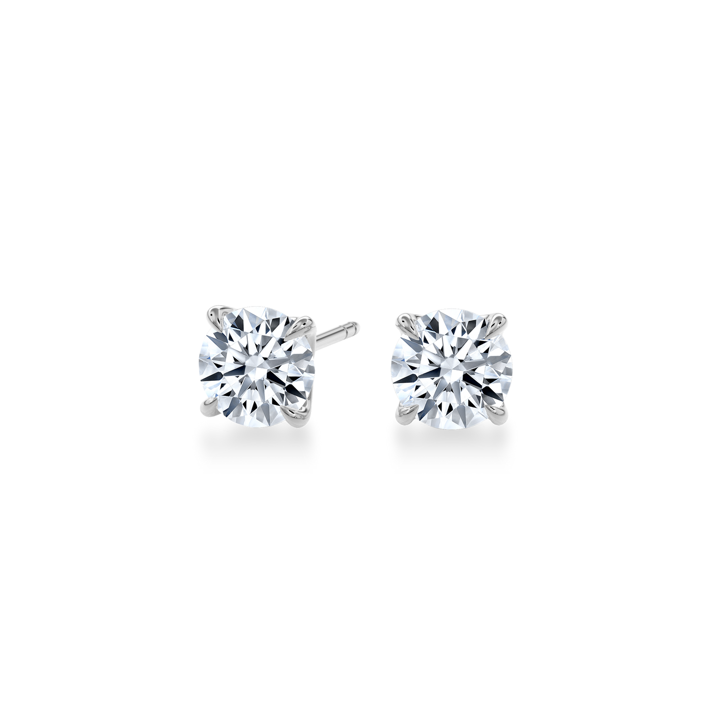 Dia Round LGD Classic Stud Earring in 14K White Gold (Single Earring)