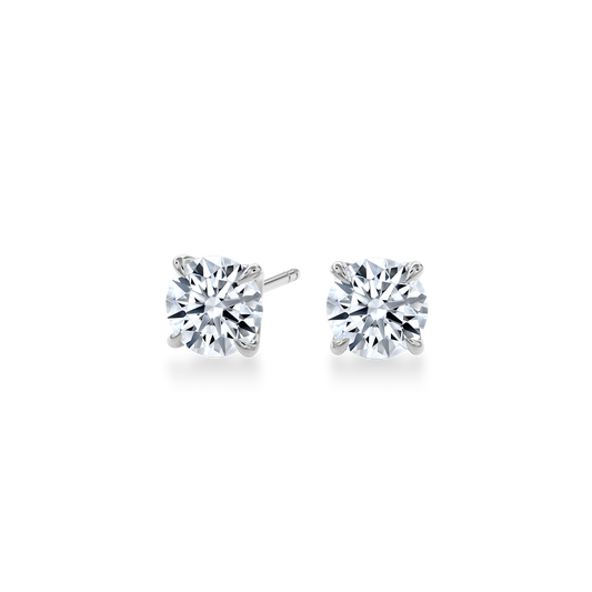 Dia Round LGD Classic Stud Earring in 14K White Gold (Single Earring)