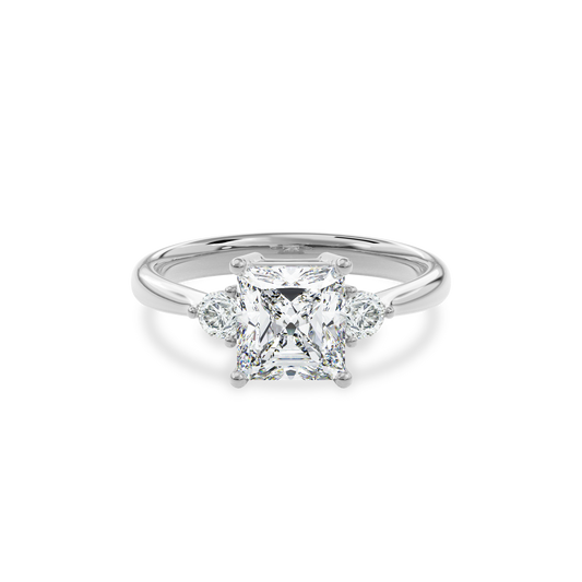 Daphnis Three Stones Engagement Ring Radiant•White Gold