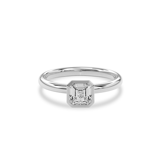 Bezel Ring Asscher•White Gold