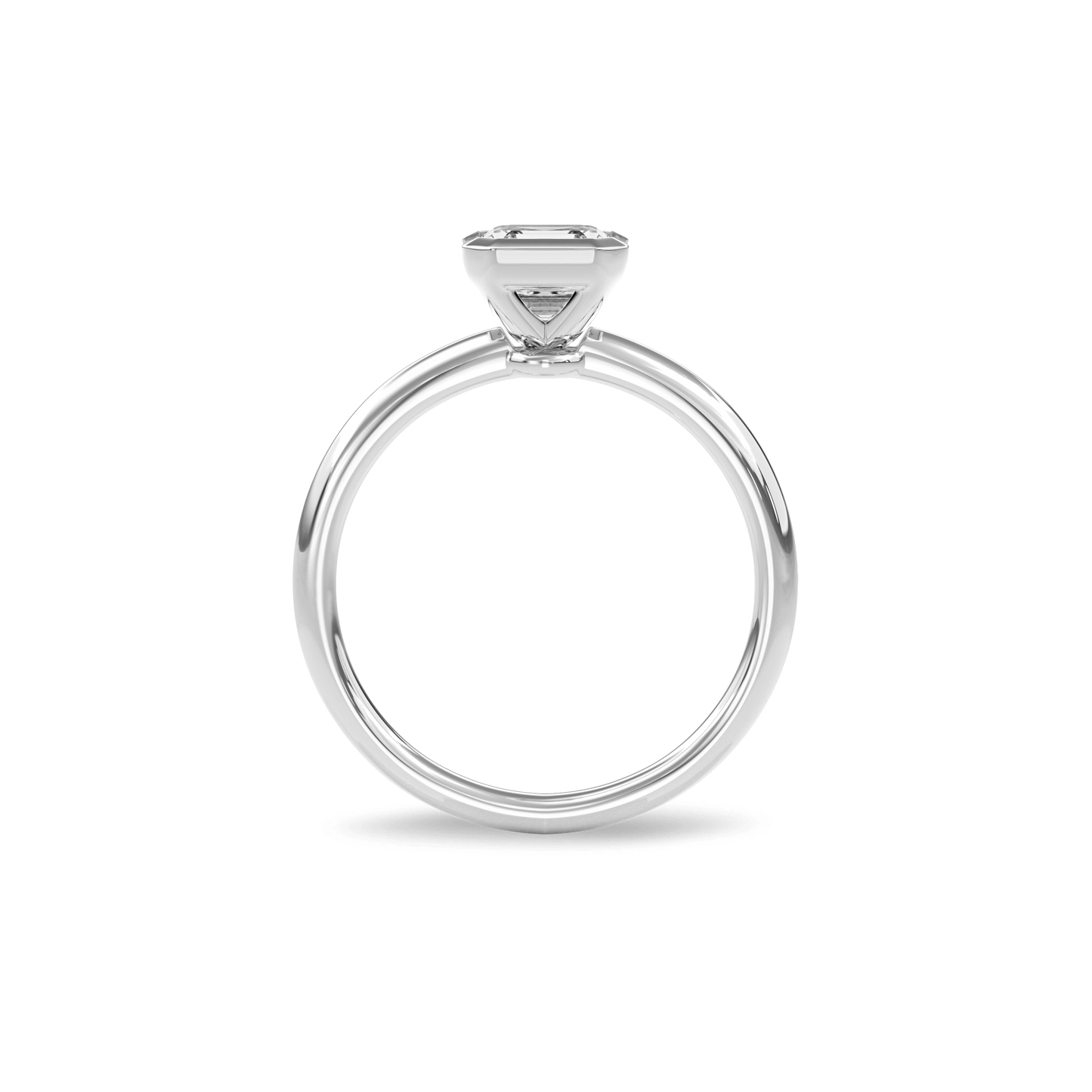 Bezel Ring Asscher•White Gold