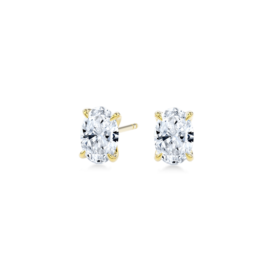 Dia Solitaire Single Stud Earring Oval•Yellow Gold