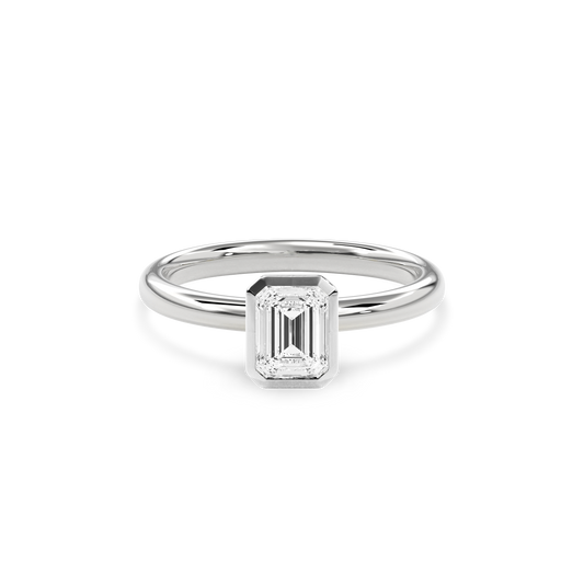Bezel Ring Emerald•White Gold