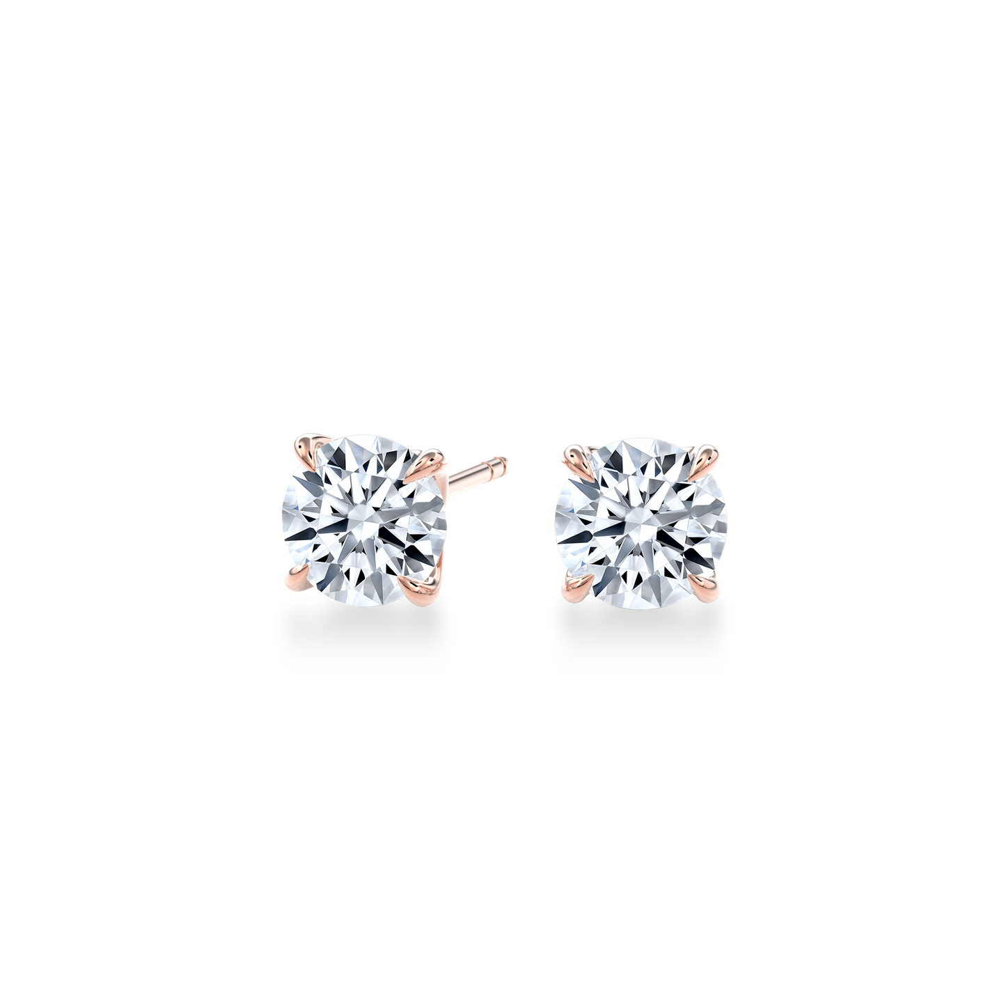 Dia Solitaire Single Stud Earring Round•Rose Gold