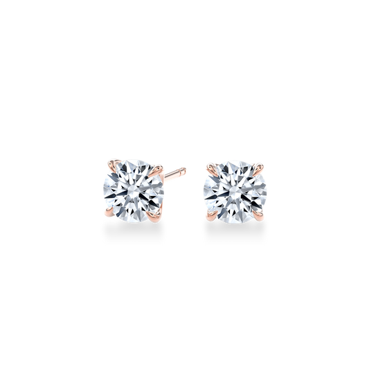 Dia Solitaire Single Stud Earring Round•Rose Gold