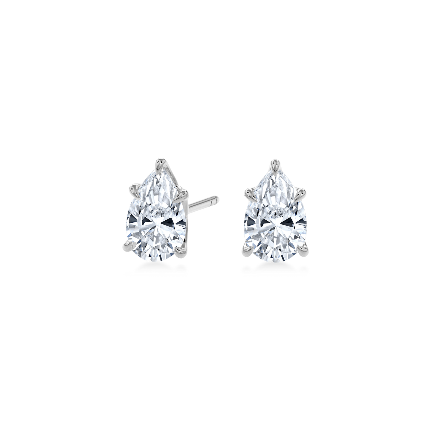 Dia Solitaire Single Stud Earring Pear•White Gold