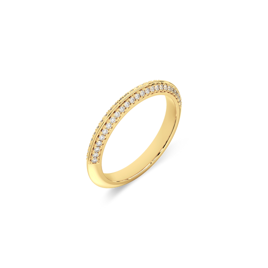 14K Gold Classic Stone-set  Wedding Band