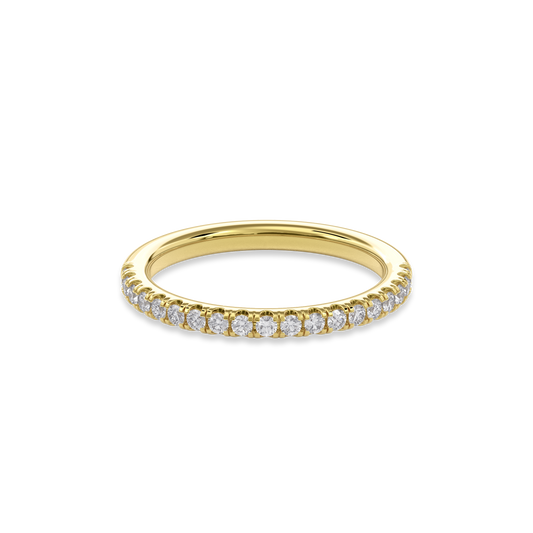 Wedding Bands Half Pave Band 1.8mm•Yellow Gold