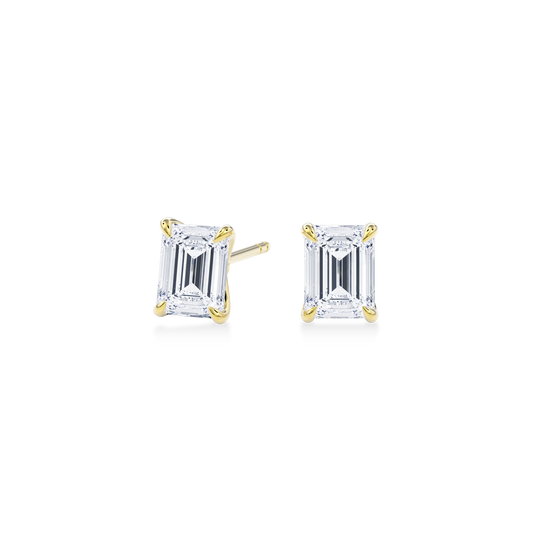 Dia Solitaire Single Stud Earring Emerald•Yellow Gold