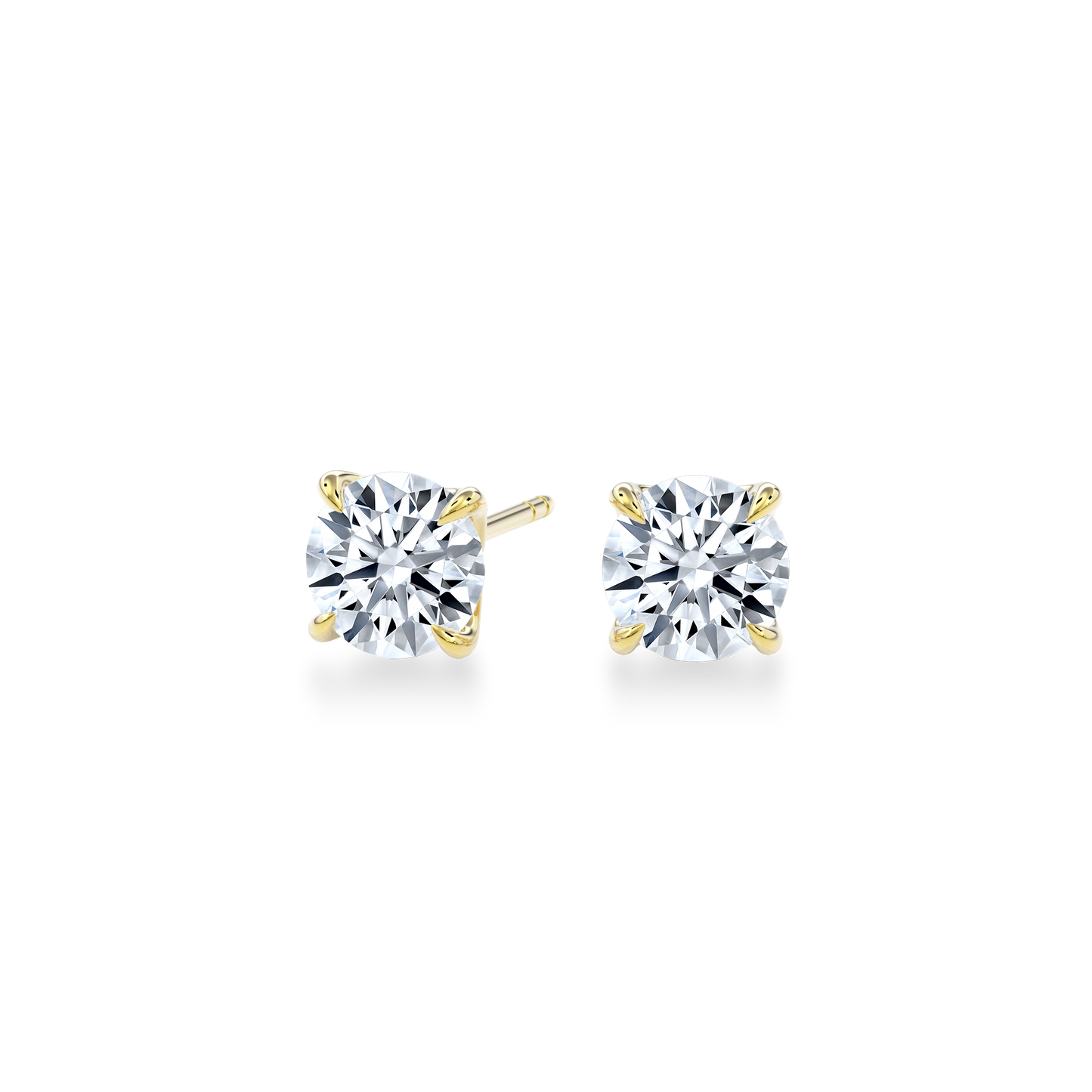 Dia Solitaire Single Stud Earring Round•Yellow Gold