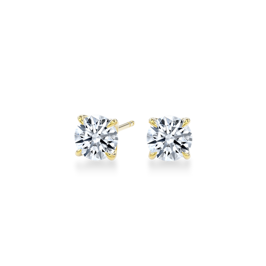 Dia Solitaire Single Stud Earring Round•Yellow Gold