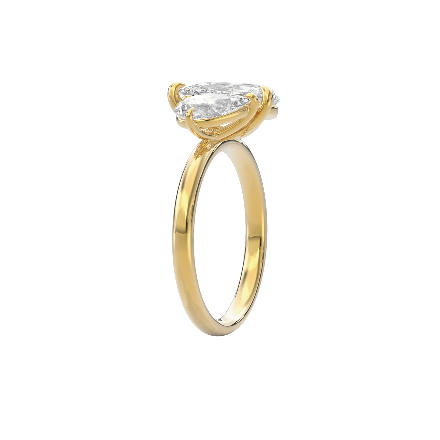 Callisto Two Stones Engagement Ring Pear•Yellow Gold
