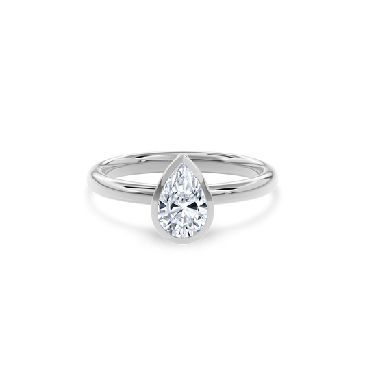 Bezel Ring Pear•White Gold