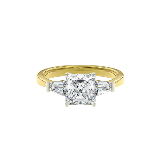 Daphnis Three Stones Engagement Ring Radiant•Yellow Gold