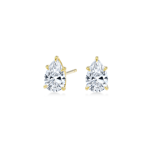 Dia Solitaire Single Stud Earring Pear•Yellow Gold
