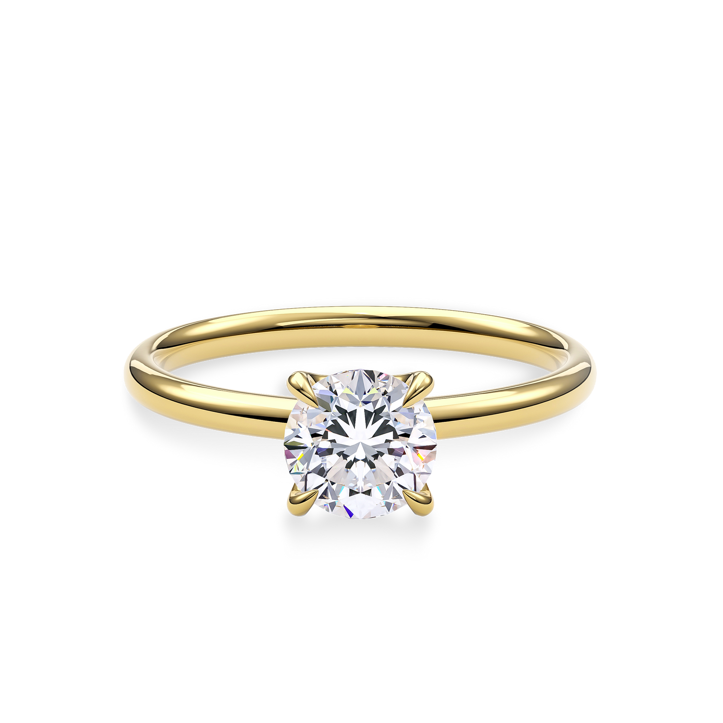Renewable Diamond with Hidden Halo Ring in 14k Gold