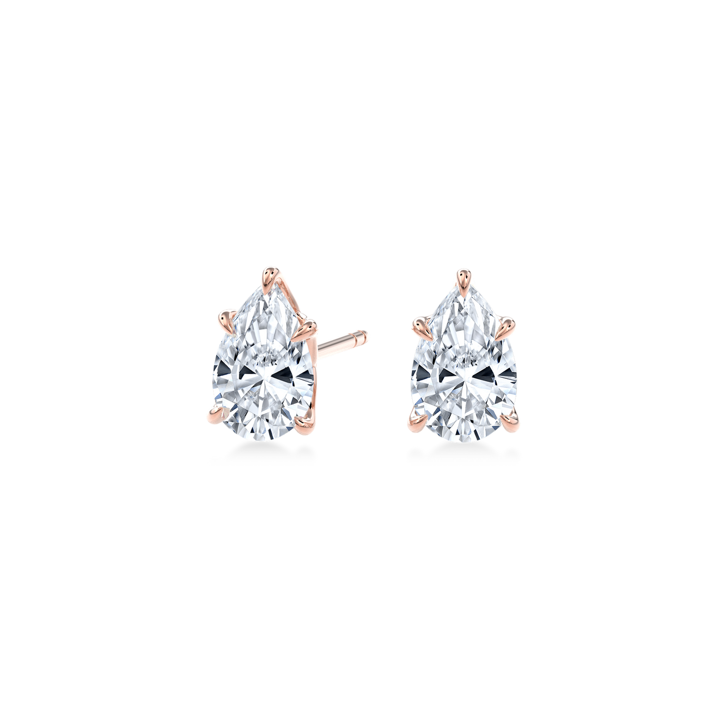 Dia Solitaire Single Stud Earring Pear•Rose Gold