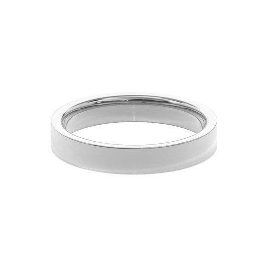Wedding Bands Flat Band 4mm•White Gold