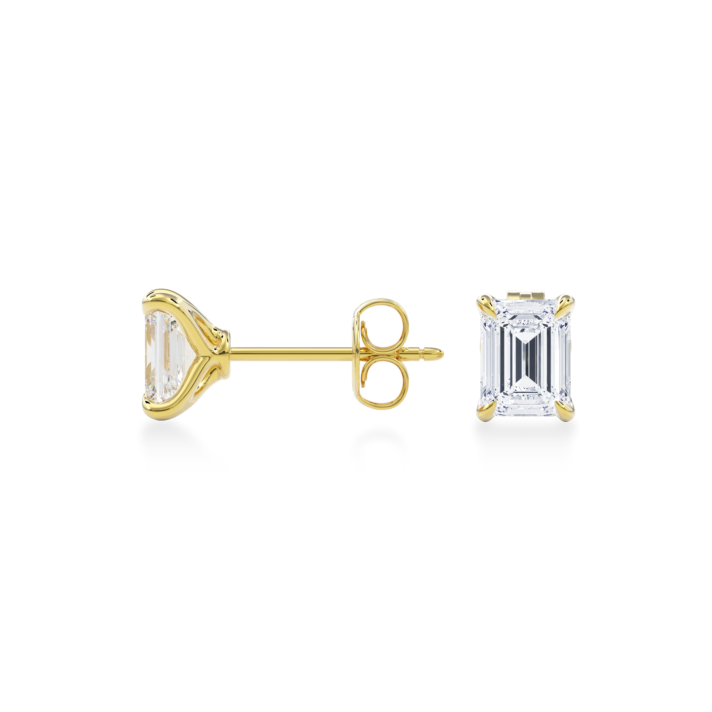 Dia Solitaire Single Stud Earring Emerald•Yellow Gold