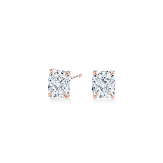 Dia Solitaire Single Stud Earring Cushion•Rose Gold
